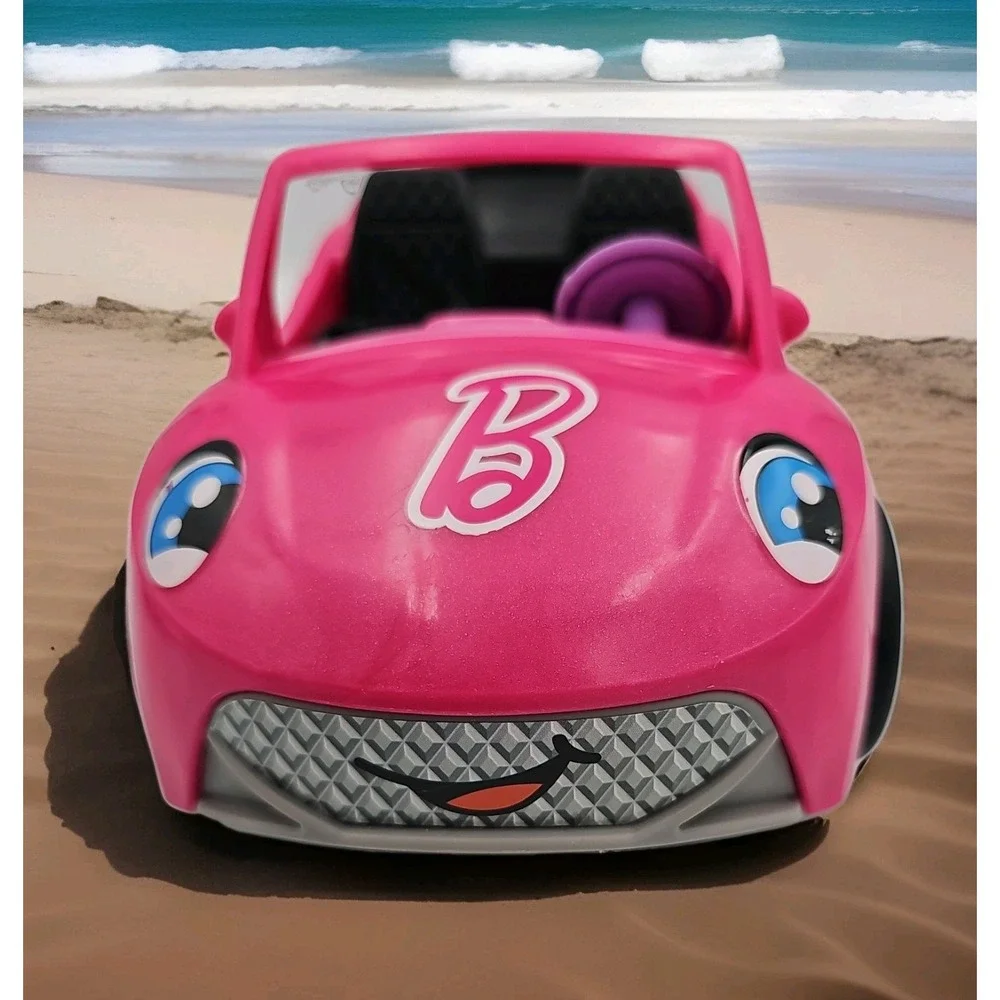 Barbie Little People Toddler Toy Car Convertible Pink with Sounds HCF70
